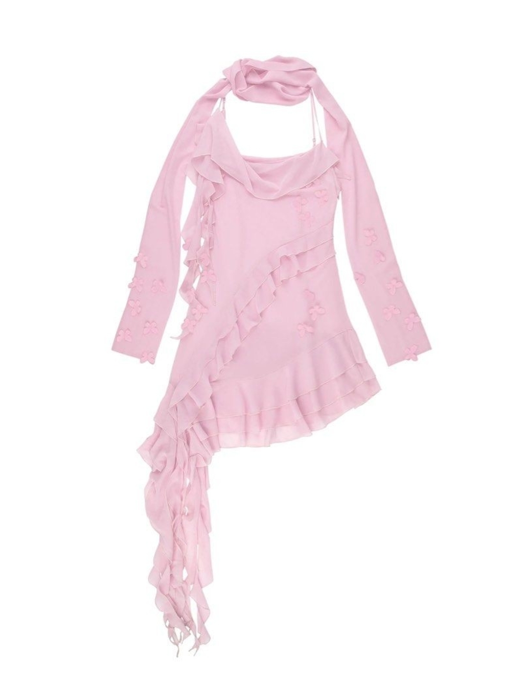 Tyler McGillivary Pink Yara Dress with Matching Scarf